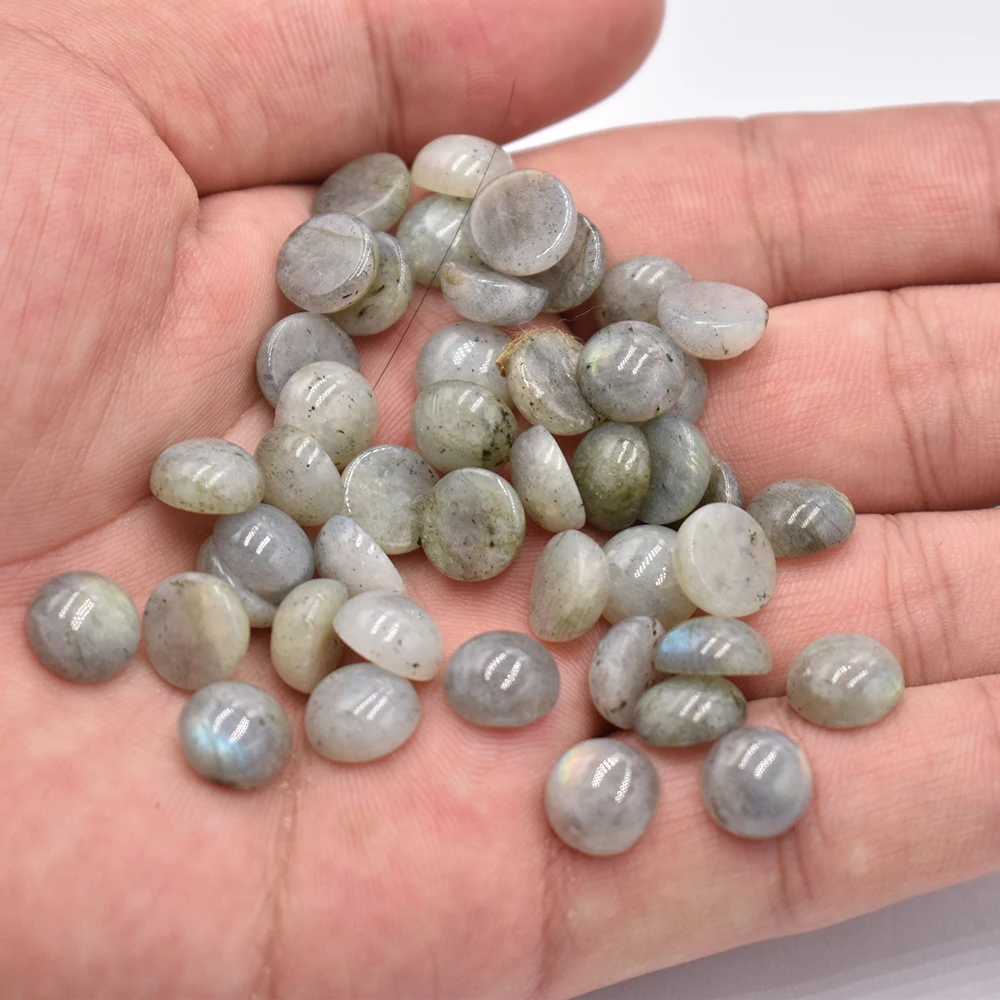 Großhandel 50 Stück/Lot Modische, hochwertige 10mm gemischte runde CAB-CABOCHON Natursteinperlen für Schmuckzubehör, kostenloser Versand – Detail 24