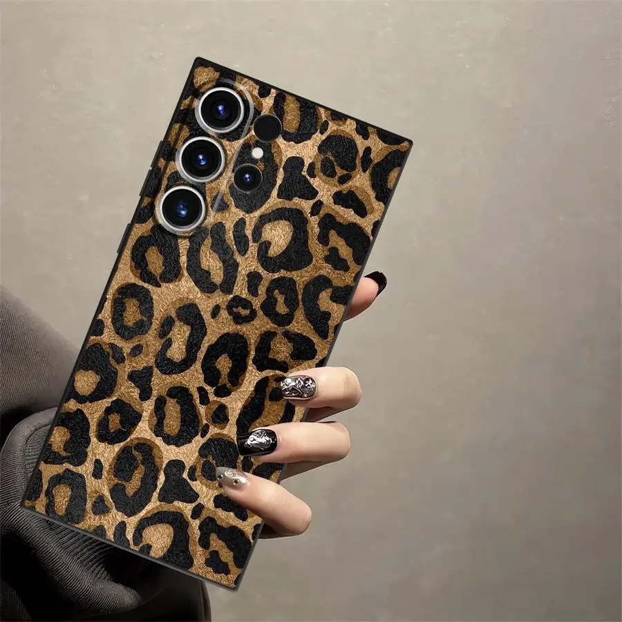 Weiche Handyhülle mit Retro-Leopardenmuster für Samsung Galaxy Note 8 9 10 20 Ultra S23 S9 S10 S24 Plus S21 FE S26 S25 Edge