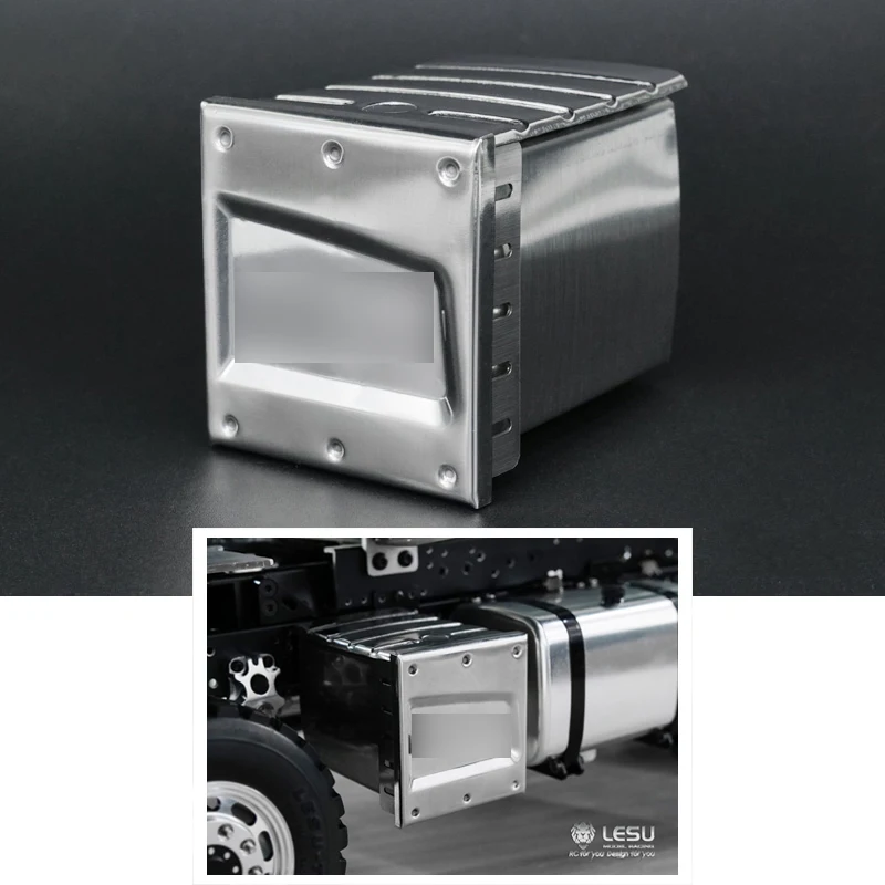 

LESU Metal Exhaust Box Tank for DIY Tamiyay 1/14 Man RC Tractor Truck Hydraulic Dumper Model Remote Control Toys Car TH10231