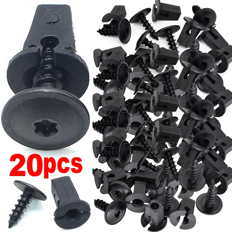 1/20pcs Car Fastener Snap Screws Kit Auto Fender Lining Retainer Snap Door Panel Metal Fastener Clips Rivet Set Auto Accessories