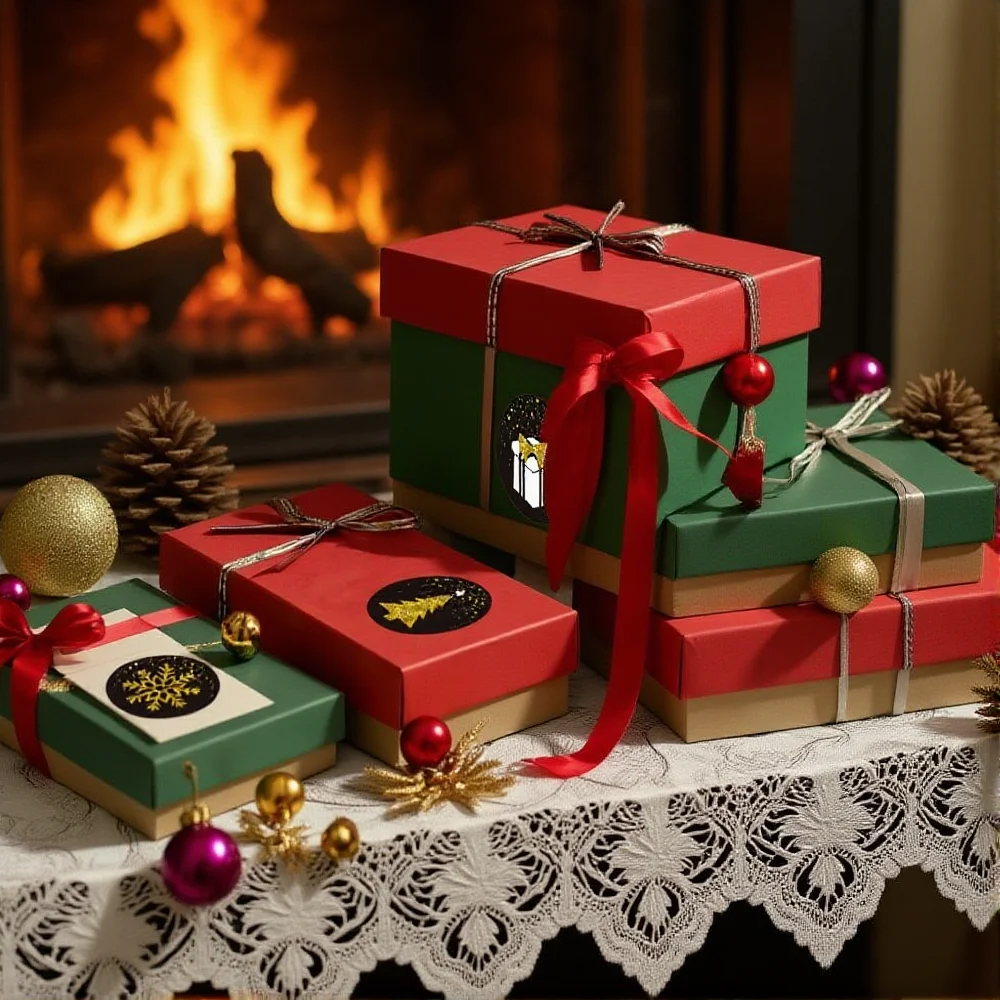 Christmas Tree Stickers Snowflake Seal Stickers For Envelopes Gift Sealing Packaging