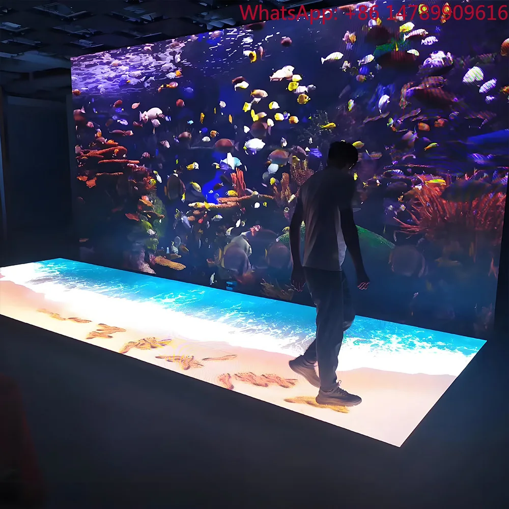 

Interactive Newest Sensitive Floor LED Screen Dance Floor Tiles Stage LED Panels For Store Shopping Mall Animation DisplayIntera