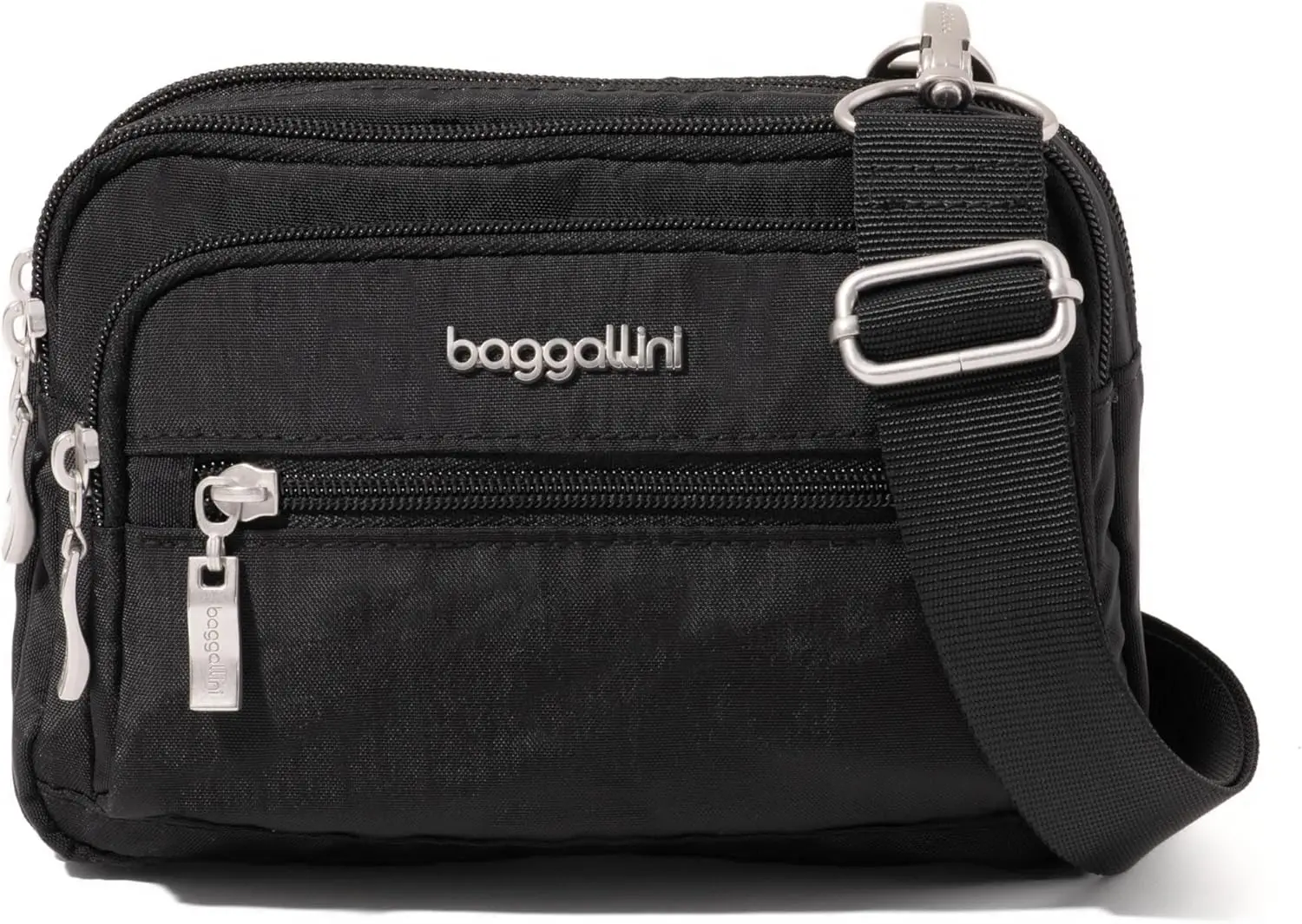 

Triple Zip Small Crossbody Bag for Women - Lightweight Convertible Fanny Pack Belt Bag