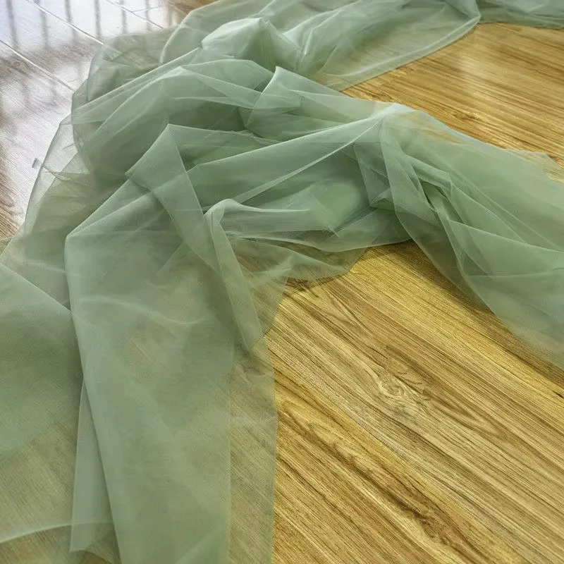 Lake Green Sheer Swiss Mesh Tulle Fabric Fine Soft Drape Dense Transparent Net Ideal  DIY Wedding Festival Party Backdrop Decor
