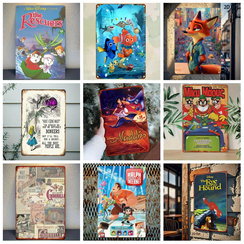 

Miniso Disney Animation Warm Story Metal Signs wall decor Tin Signs Captain Metal Poster Decor for Bar Pub Club Wall Decoration