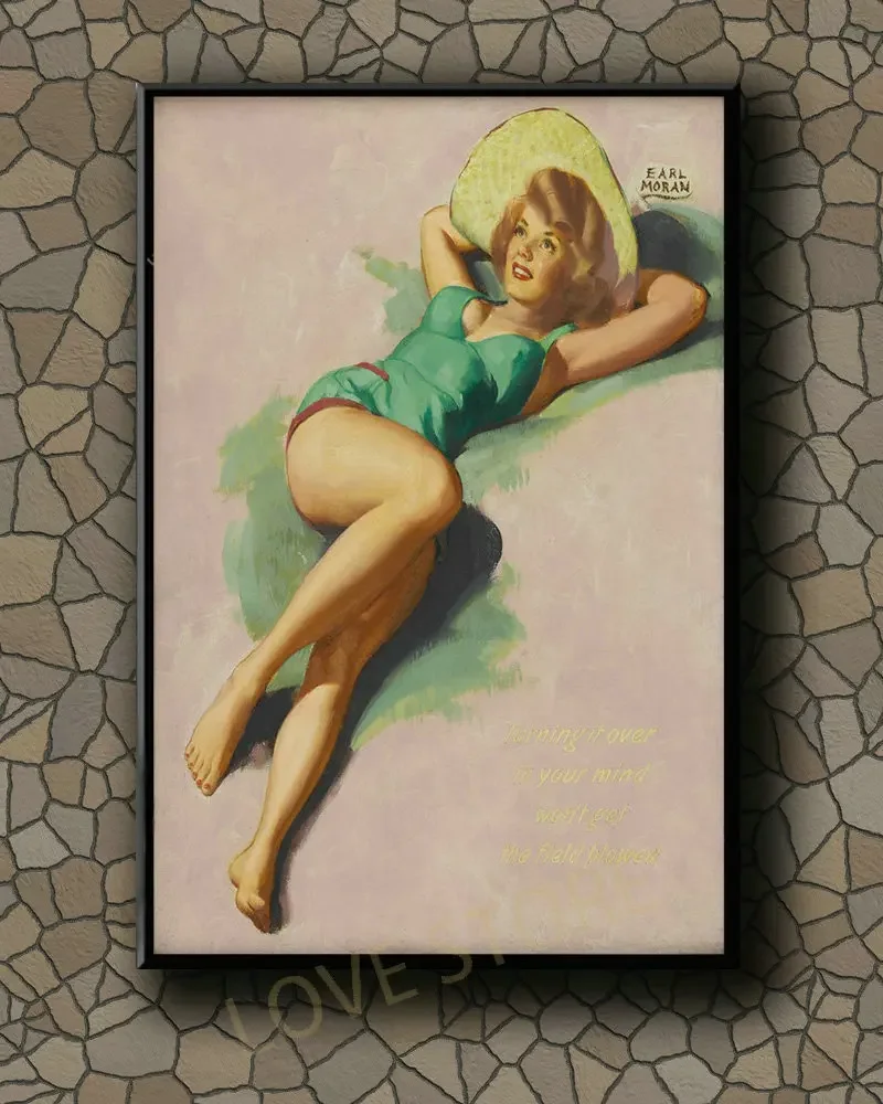 P285 Vintage Beautiful Pin-up Girl Classic Picture 41 Silk Fabric Poster Art Decor Indoor Painting Gift