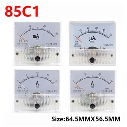 85c1 Ammeter Dc Analoge Huidige Meterpaneel Mechanische Aanwijzer Type 1/5/10/20/30/50/100/200/300/500ma A