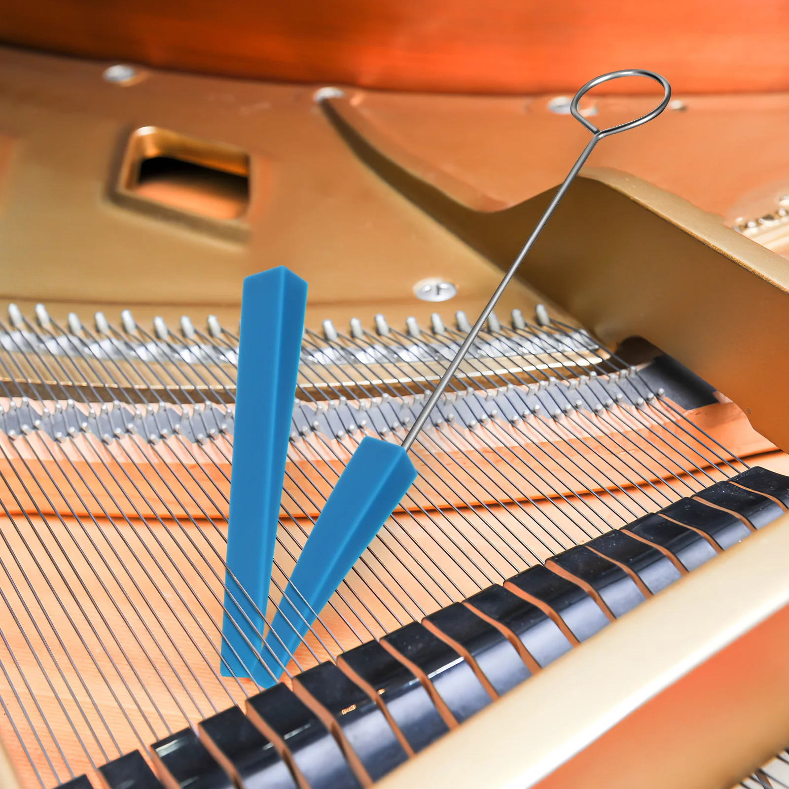 

1Set Essential Piano Tuning Kit with Metal Tuning Wrench Damper Strip Handle Sticks Vocal Band Repair Accessories