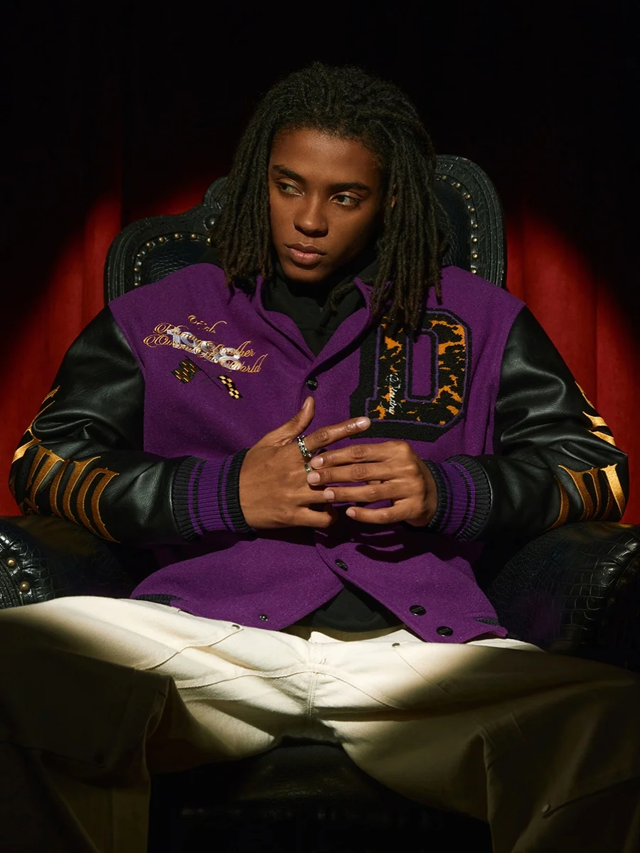 

adient Stitching Jaet от DICETINY ex American High Street Faion Бейсбольное пальто Youth Sle Long Sve Воротник-стойка