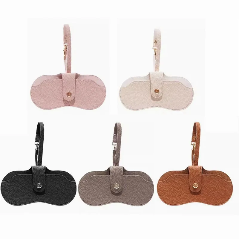 

1PC Portable Glasses Cover Cute Hanging PU Leather Sunglasses Reading Glasses Storage Bag Portable Travel Eyewear Holder