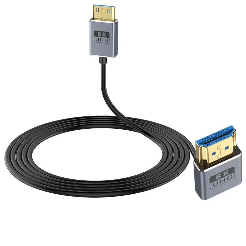 Cavo coassiale Hdmi Super Extreme Slim 8K @ 60Hz Mini HDMI a HDMI 2.1, cavo HDMI sottile da 48 Gbps ad altissima velocità Φ2,5 mm, 4K a 120 Hz