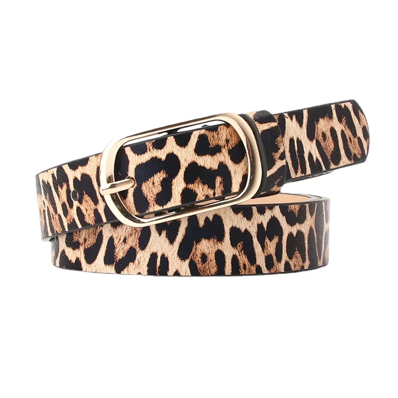 2024 Vintage Snake Leopard Print Belt for Women Black Fashion Waist Leather Belt for Lady Female Waistband Belts