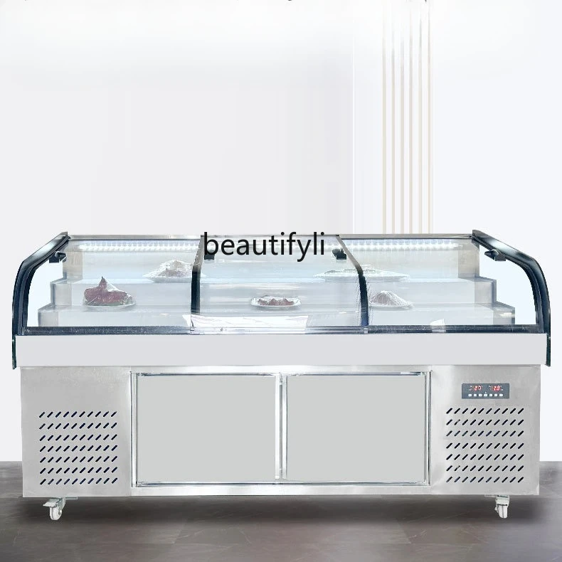 

Ladder Ice Display Cabinet for Delicatessen Cold Dishes Refrigerated Freezer Horizontal Freezer Commercial Use