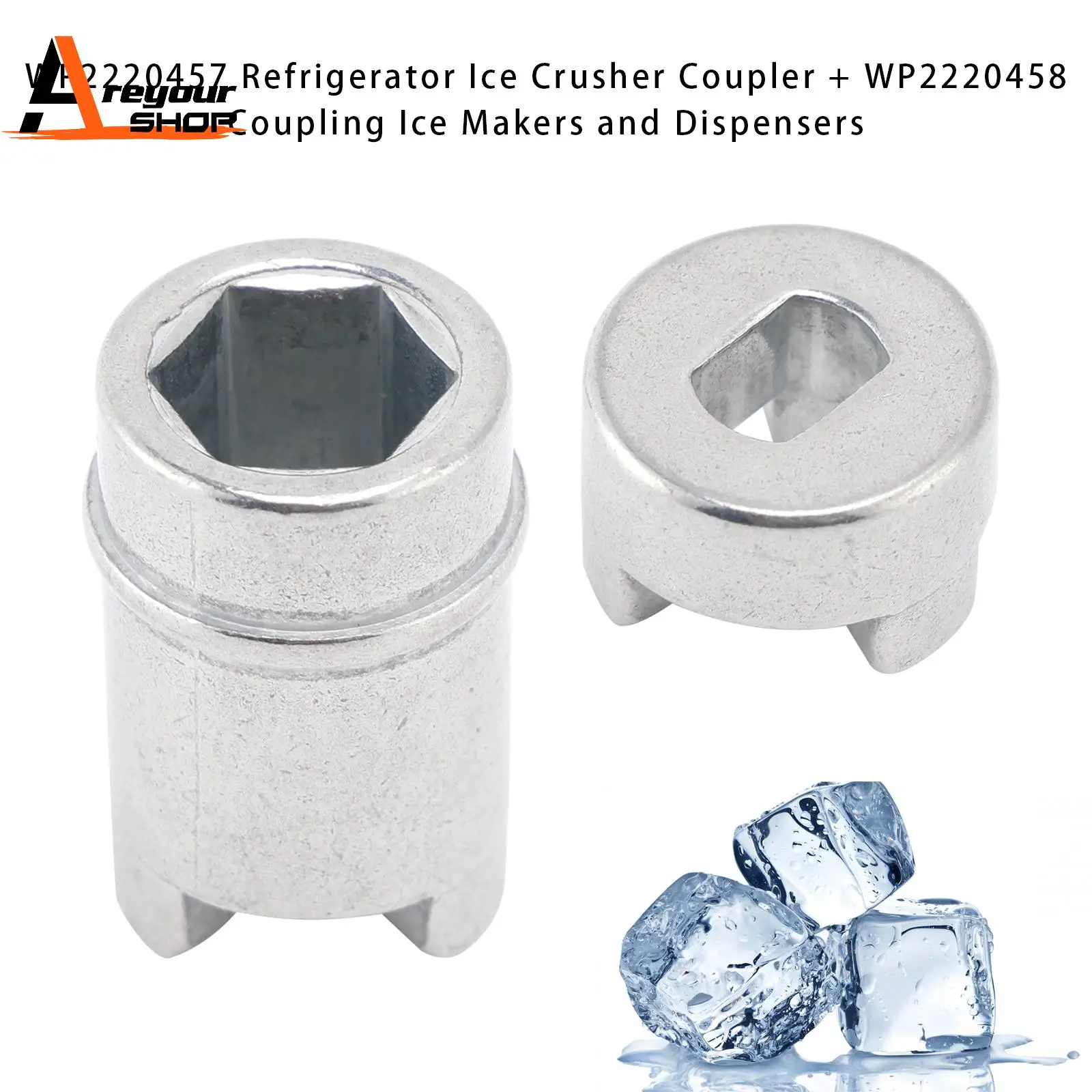WP2220457 Соединитель ледодробилки для холодильника + муфта WP2220458