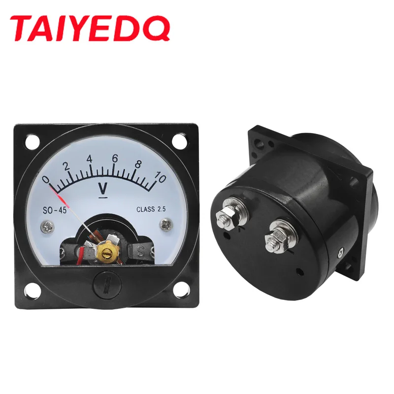 Square 45*45mm DC 10V 15V 20V 25V 30V 50V 100V SO45 Pointer Type Voltage Analog Meter