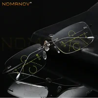 NOMANOV-gafas de lectura multifocales progresivas, ultraligeras, antifatiga, sin montura, con montura de titanio, añaden 75 100 125 150 175 a 400