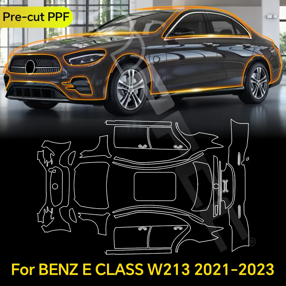 

For Mercedes E Class W213 2021-2023 TPU Paint Protection Film Pre-cut Clear PPF Car Body Anti-scratch Resistant Invisible