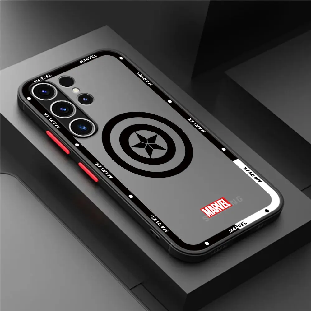 Marvel Hero Logo Case for Samsung Galaxy S9 S23 FE S10 Plus S23 Ultra S22 S21 S20 FE S24 Plus S21 Note 20 TPU Armor Cover