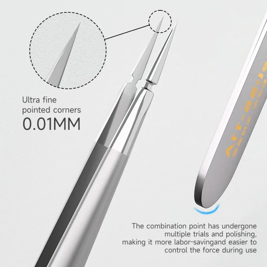 XZZ SS-11A/SS-11B 0.01MM Hand-Polished Stainless Steel 3D Tweezers for Mobile Phone Repair Mainboard Flying Wires Clamping Tools