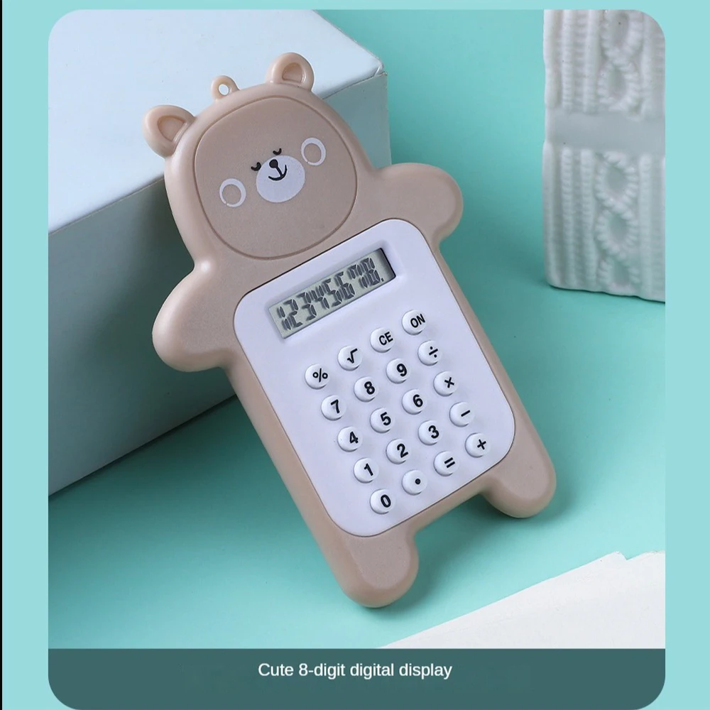 Portable Mini Calculator Pocket Size 8 Digits Display Kawaii Cartoon Ultra-thin Button Cute Calculator School Supplies For Child