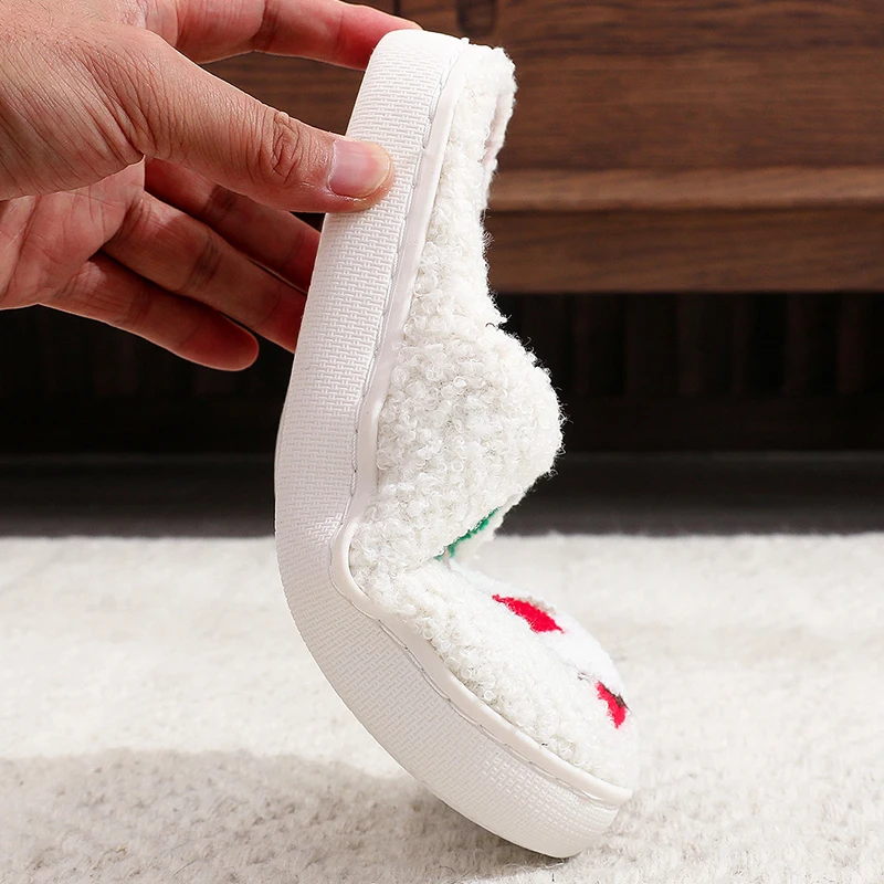 Winter Christmas Cartoon Dwarf Cotton Slippers for Women Mix Color Warm Plush Slides Woman Comfortable Non Slip House Shoes Lady - Image 6
