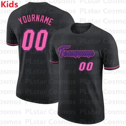 Custom Black Pink-Purple Performance T-Shirt 3D Printed Kids Football Jersey Boys Tops Girl Tees