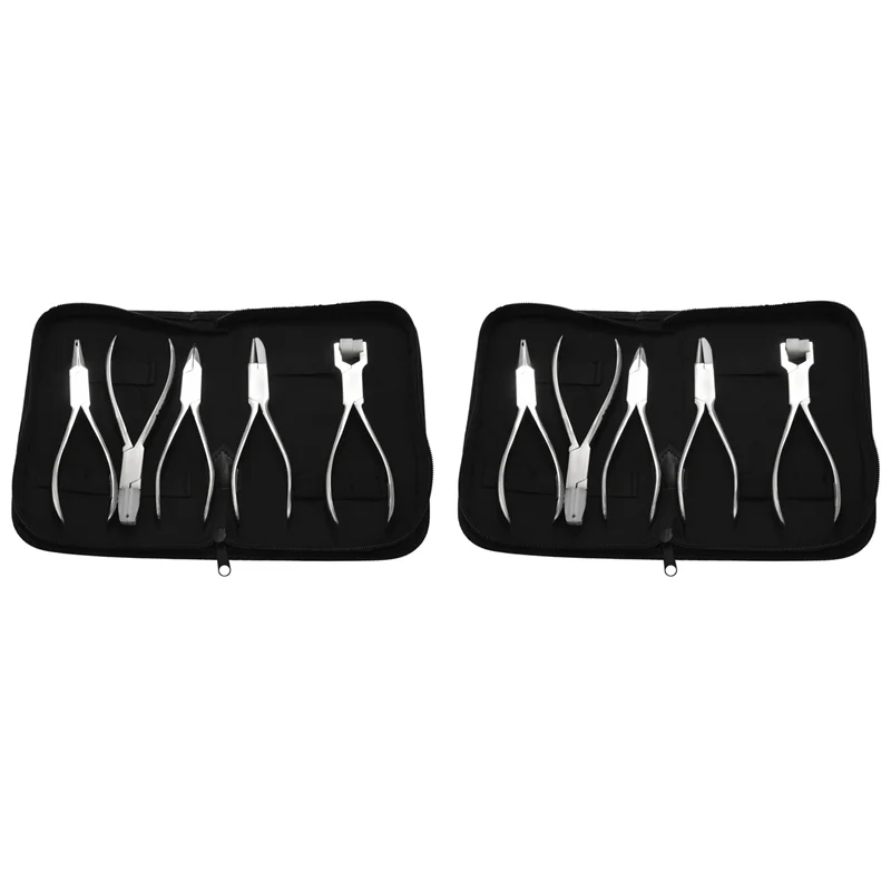 EYFL-10Pcs Stainless Steel Optic Eye Glasses Optician Eyeglasses Frame Repair Optical Pliers Tools Kit With Black Pouch Bag