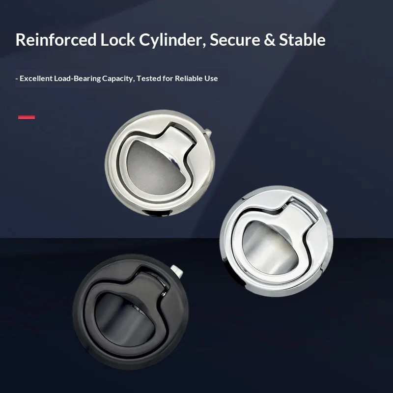 Embedded Pull RV Tent Carriage Round Lock Internal External Bidirectional Open Rebound Embedded Hidden Handle Lock Hardware