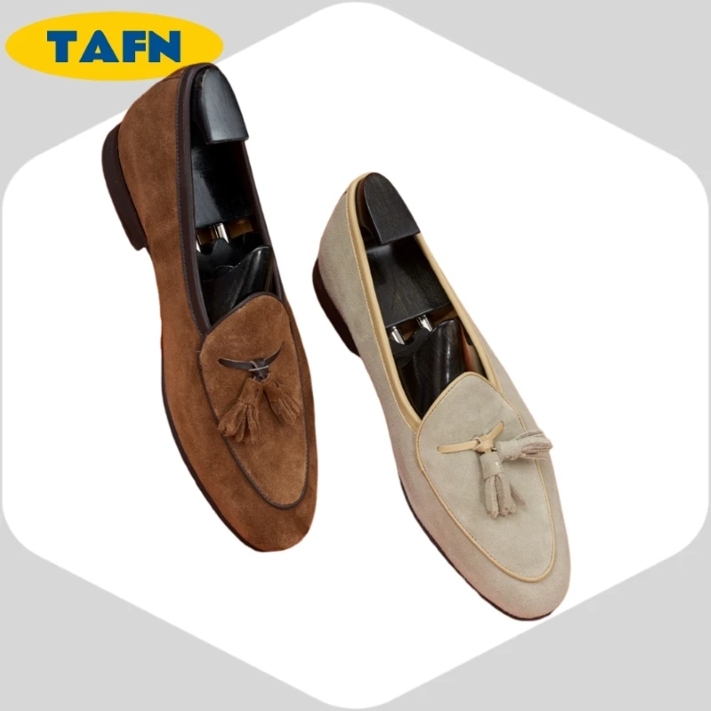 Italian Cashmere Is Beautiful and Versatile, Simple and Comfortable  Men’s Slip-On Loafers with Soft Insole AE2810