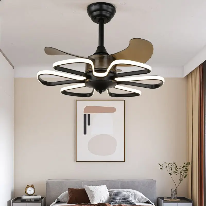 Modern Led Nordic Ceiling Fan Lamp 60CM Restaurant Bedroom LED Integrated Invisible Live 110V 220V Fans Lights