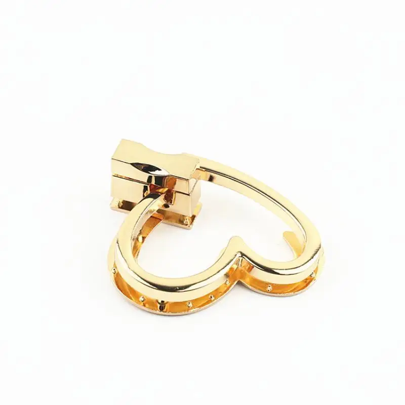 Handbag Purse Closure Toggle Latch Buckles DIY Bag Hardware Bag Accessories Double Heart Clasp Buckles Twist Locks For Handbag
