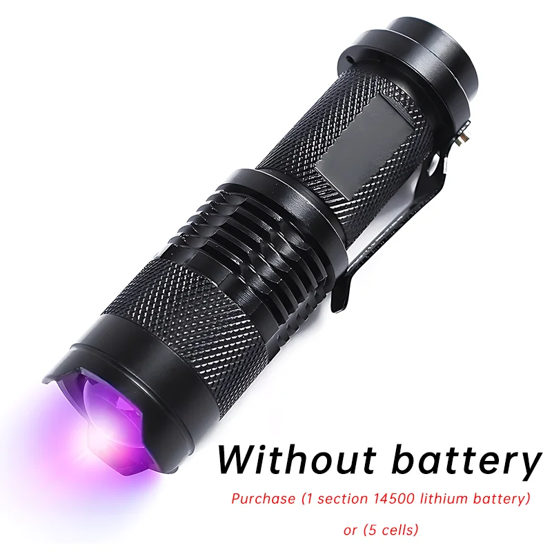 UV Flashlight LED Ultraviolet Torch 365/395nm Mini Ultraviolet Torch Portable Inspection Lamp for Pet Urine Stain Detector