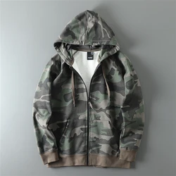 2025 spring new men's and women's hooded zipper cardigan pure cotton wool circle hoodie jacket tide