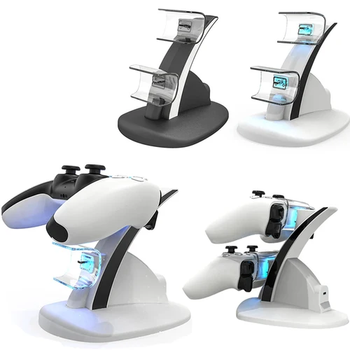 Imagen 2 del producto Para cargador de controlador PS5, base de soporte de carga de TYPE-C, base de estación doking para accesorios playstation ps5