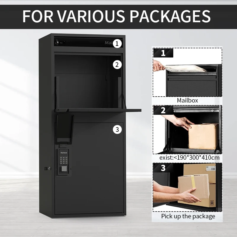 Outside Home Large Package Waterproof Metal Letter Box Stainless Steel Wall Mounted Mailbox Post Outdoor Smart Parcel Box