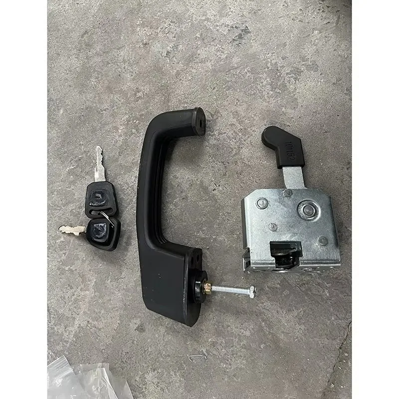 Mini Excavator Cab Door Lock Assembly, with Handle External Lock Block 252910833, Suitable for Compact Excavator Fast Delivery
