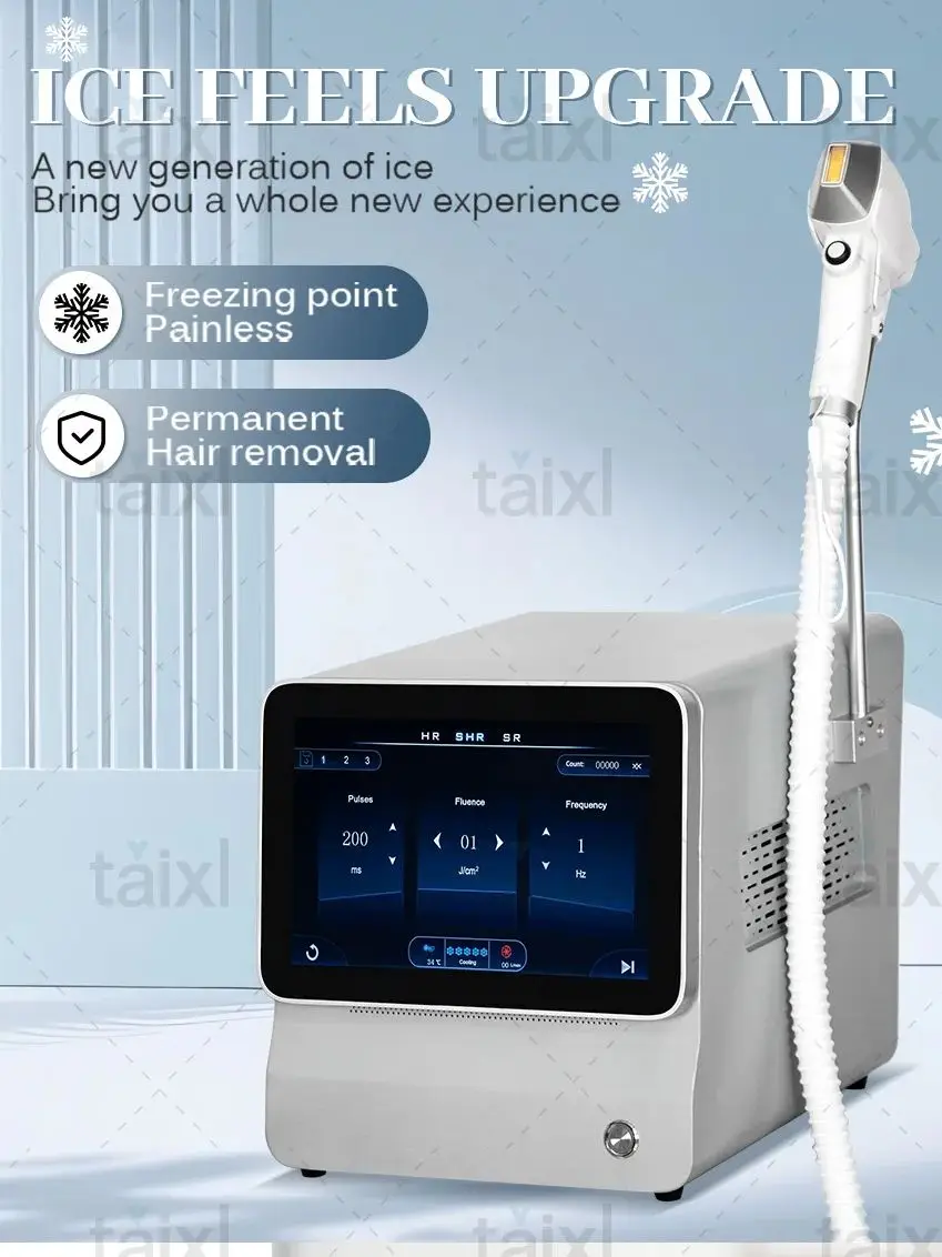 

New Freezing Point Painless And Permanent Hair Removal Machine Advanced Cooling Technology HD Touch Screen 808nm Diode Laser