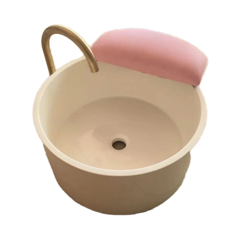 Luxury Pedicure Chair Durable Portable Basin New Style Glass Fiber Foot Tub Spa Application Salon Use Pipe Jet Massage Footbath