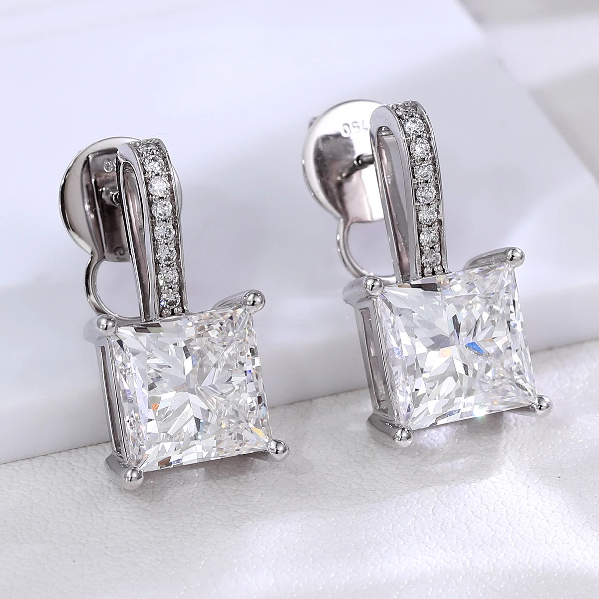 Provence Luxury Stud Earrings 14KGold 4.0ct IGI EF/VS Princess cut Lab Diamond Women's Wedding Drop Earring Fine jewelry Custom