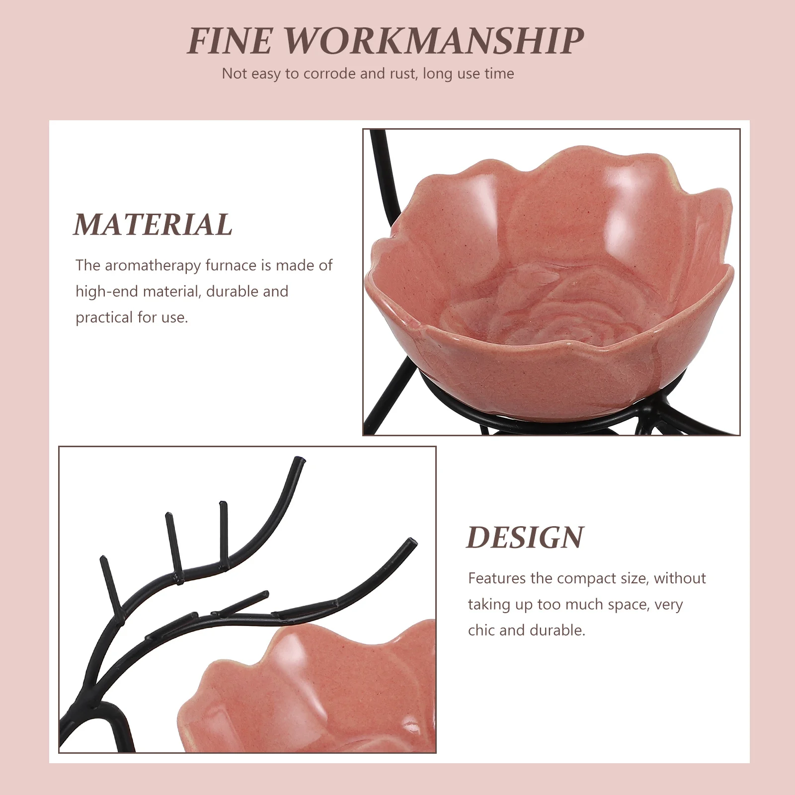 

Incense Burner Aromatherapy Stove Decoration Beauty Scent Holders Decorative Censer Desktop Black Office