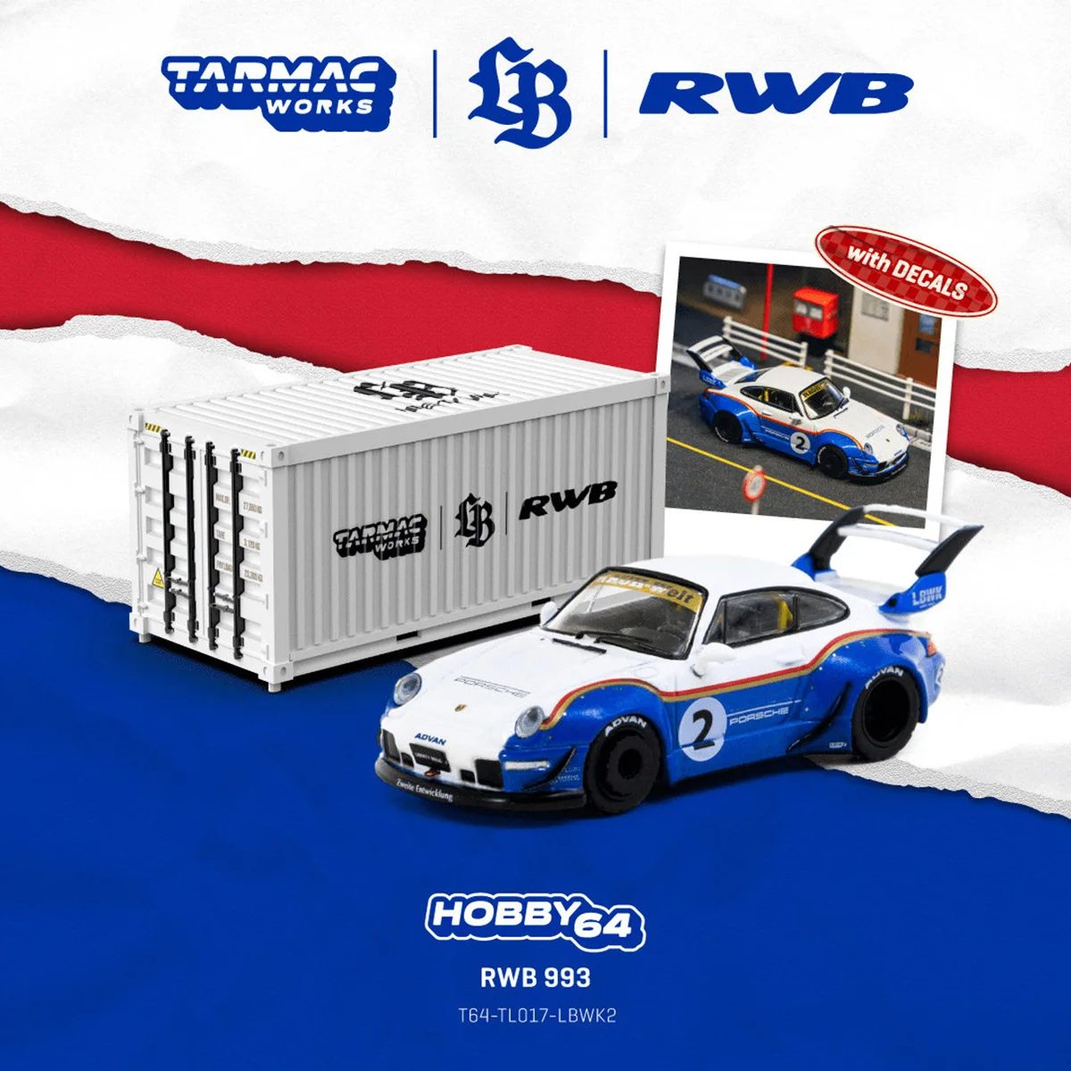 

In Stock TW 1:64 RWB 993 Liberty Walk LBWK Diecast Car Model Collection Toys Tarmac Works