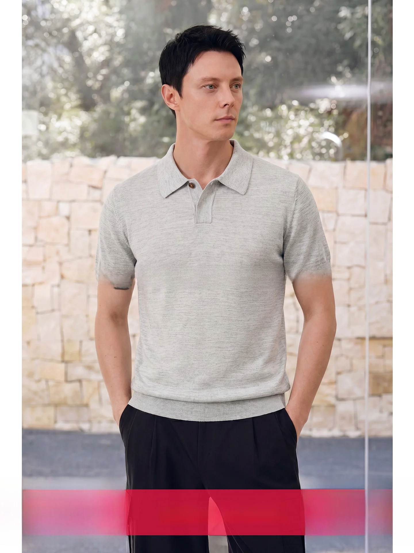 

Men's Knitted Shirt Short Sleeve Cool Sensation Retro Wealth Style Summer T-Shirt Breathable Moisture Wicking Lightweight
