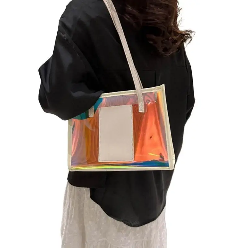 

X5XA Яркая цветная сумка через плечо для женщин Модные сумки для покупок Большая емкая сумка