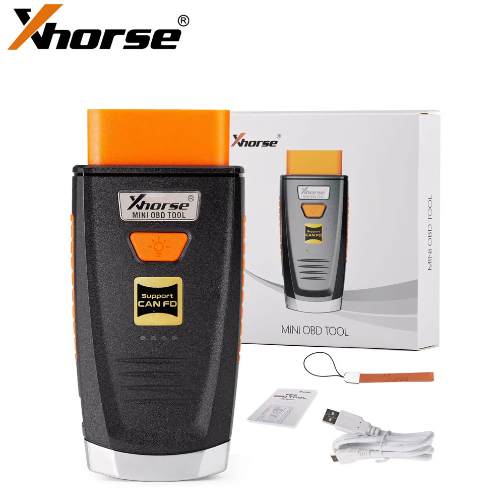 

Xhorse Mini OBD Tool V2 XDMO20 Новая поддержка протокола CANFD / светодиодной подсветки / 8A IMMO Box All Key Lost