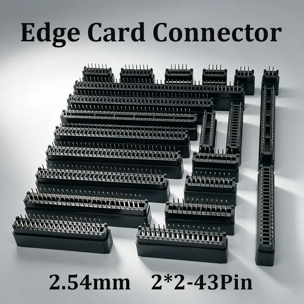 10Pcs Edge Card Connector Slot 2.54mm Pitch 2/3/4/5/6/7/8/9/10/12/14/16/18/20/22/25/28/30/31/32P PCB Gold Finger Socket Through