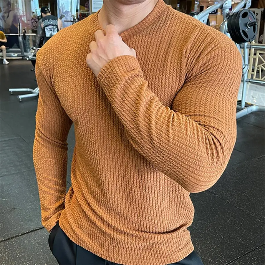 

Fashion Men Long Sleeve T-shirts O-Neck Solid Casual Spring Autumn Tees Men Shirt Loose Oversized Tops Streetwear Plus Size 3XL