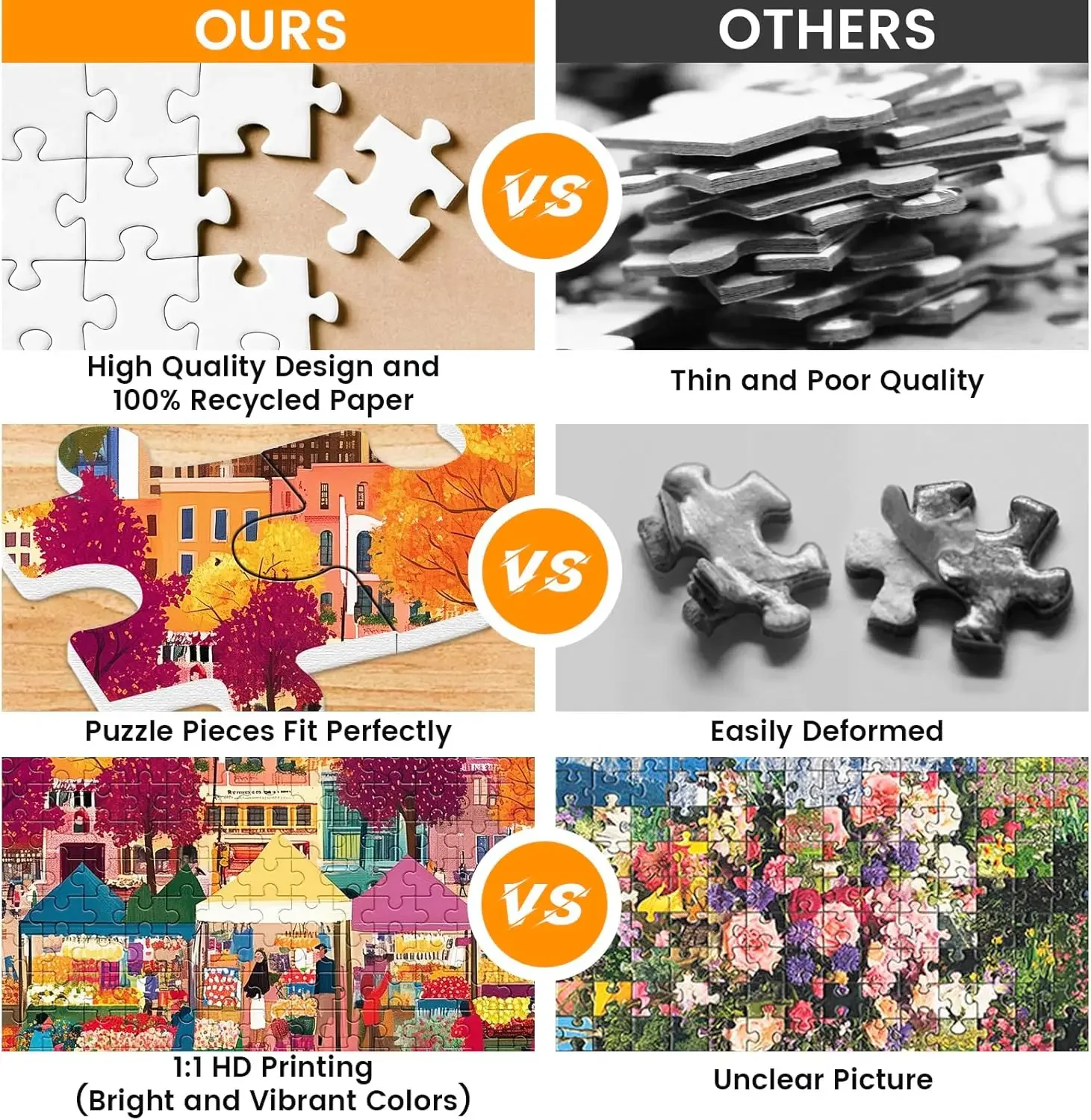 Beautiful Autumn Market Wooden Puzzle 120/300/500/520/1000/1314 Pcs for Gameroom Bedroom Livingroom Decor Family Challenge Game
