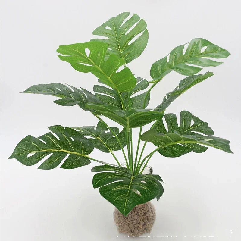 12/18 Leaves Artificial Green Plant Turtle Back Leave Colored Calla Fake Green Plant Living Room Office Home Garden Decoration