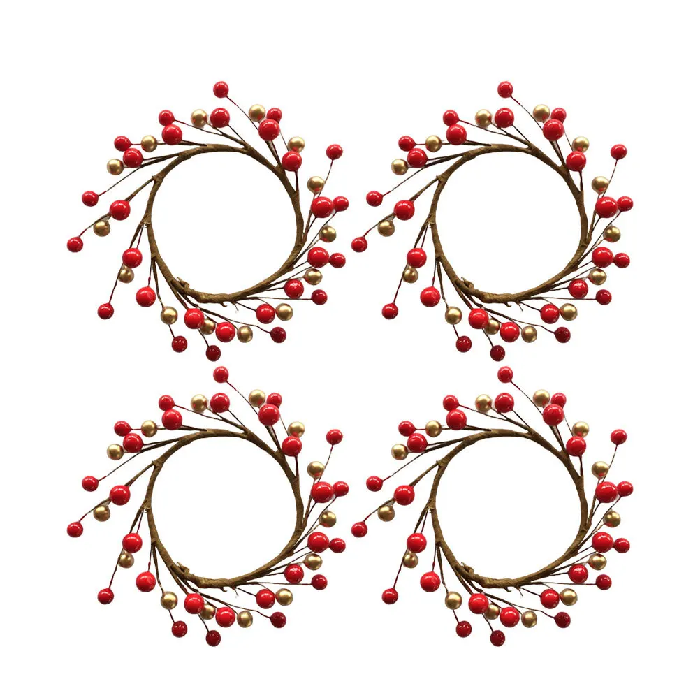 

4Pcs Artificial Berry Wreath Christmas Stand Decoration Hanging Garland Party Home Decor Christmas Tree