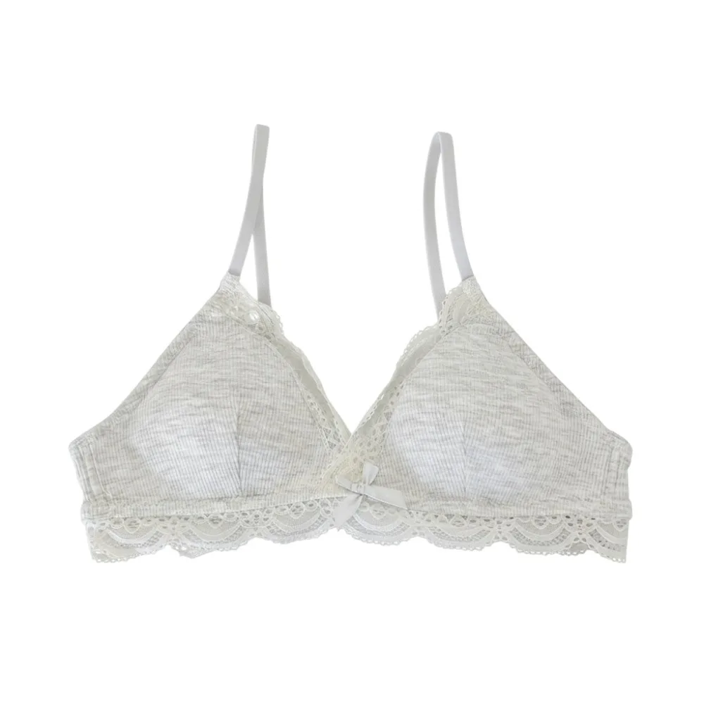 

Adjustable Sweet Wireless Deep V Bra Shockproof Lingerie Underwear for Women Anti-sagging French Style Lace Bow Bra Gifts